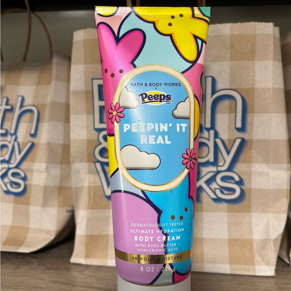 Bath & Body Works Peeps Peepin' It Real Body Cream - Blue, Pink, Yellow